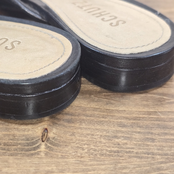 SCHUTZ Gayle Leather Studded Black Mules Made In Brazil Women's Size 7.5M - Picture 8 of 10